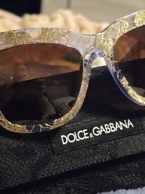 Dolce & Gabbana DG4231 in Gold Lace Womans Like New Sunglasses